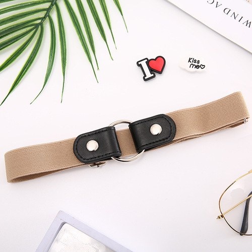 Lazy person invisible seamless versatile Insta-style elastic waistband jeans belt for women without piercing holes