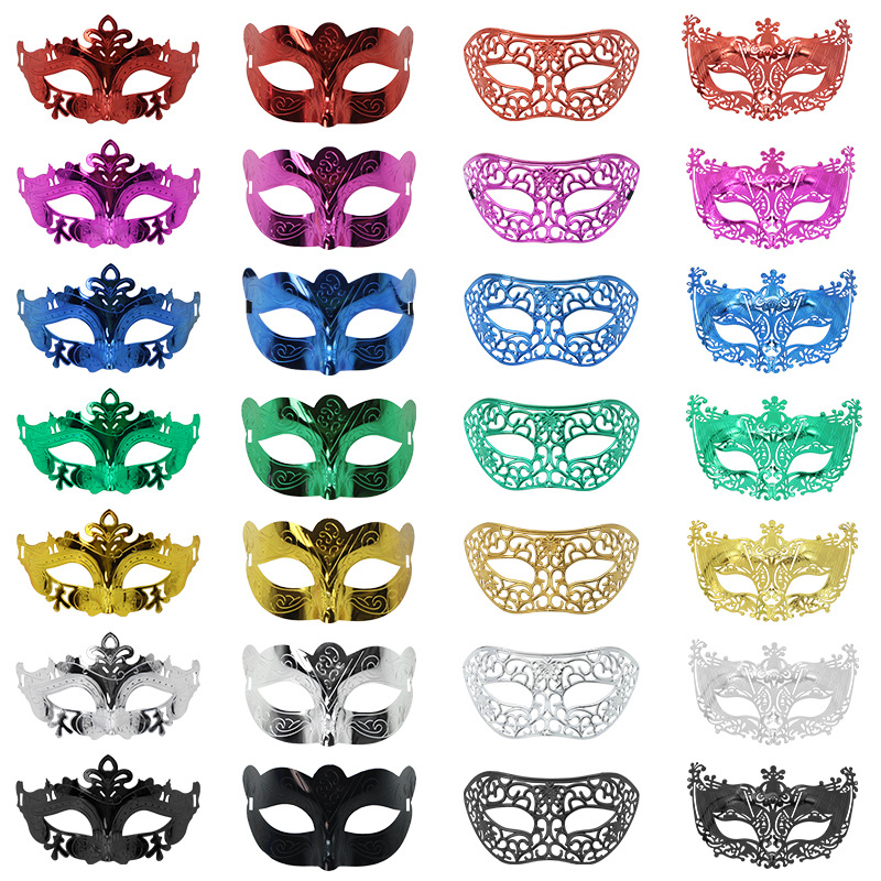 Venta caliente transfronteriza galvanoplastia calada Carnaval de Halloween multicolor de media cara Los hombres admiten máscara de fiesta máscara de bar