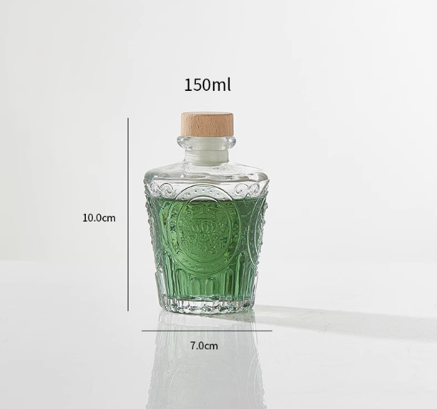 透明な小さい酒の瓶の150mlBincooの冷たいコーヒーのガラス瓶の密封の貯蔵の缶の果実の酒の分注の瓶の空の瓶|undefined