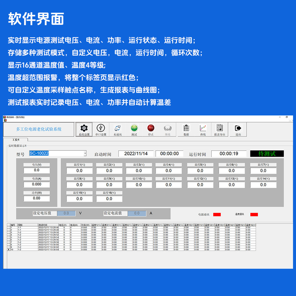 温度巡检仪软件界面