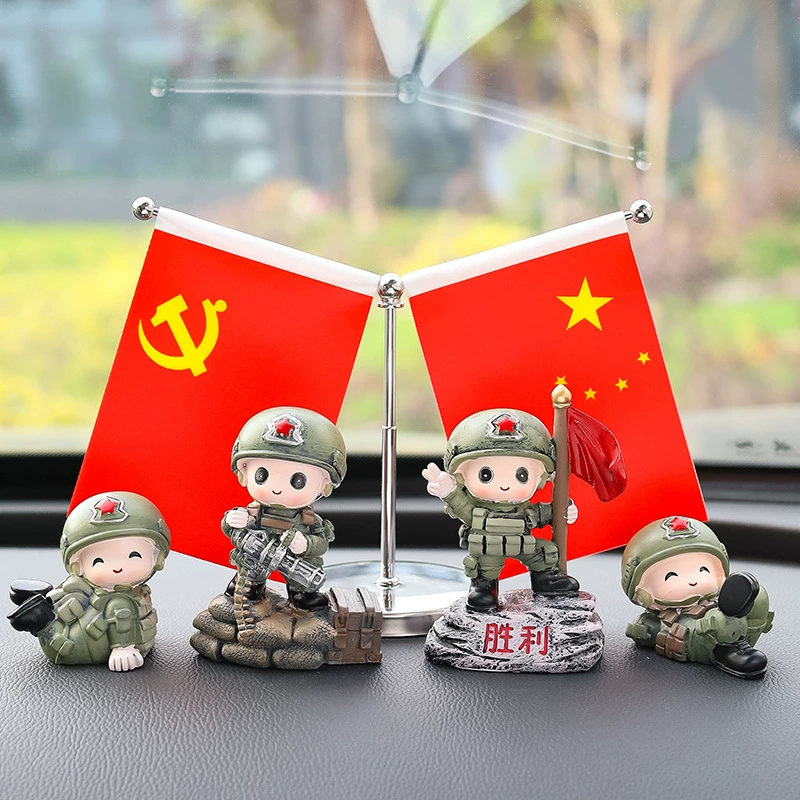 Красный флаг украшение новое украшение автомобиля Мужской автомобиль интерьер автомобиля военная модель креативная камуфляжная солдатская кукла