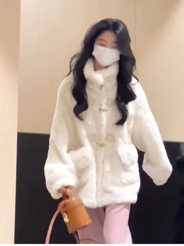 白色毛绒毛毛羊羔毛外套女新款冬季加厚可爱兔毛羊羔绒秋冬毛茸茸|undefined
