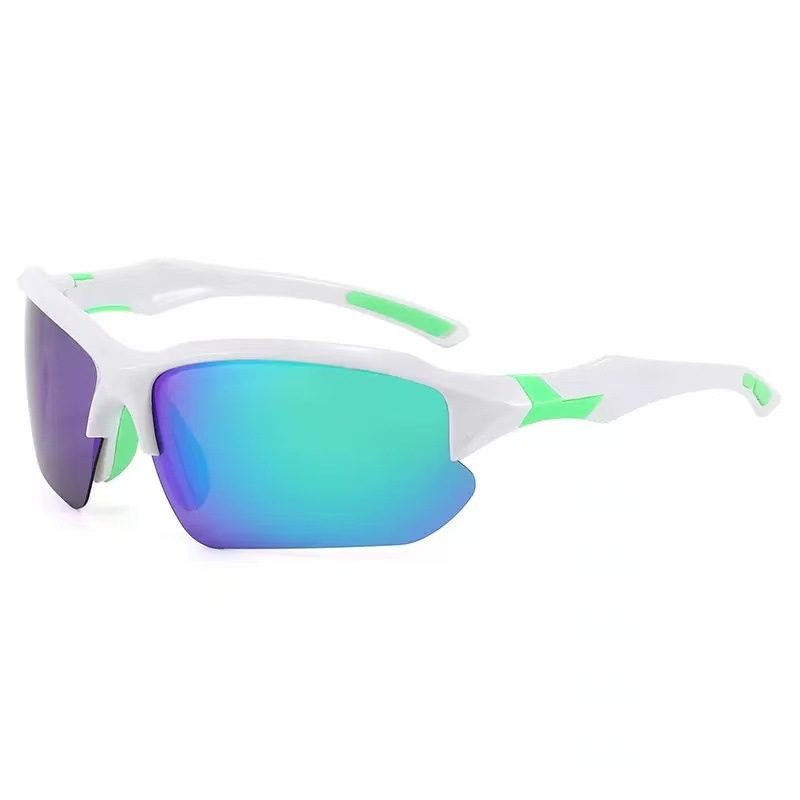 White and green frame green film