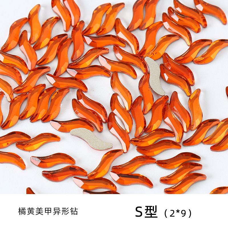 オレンジ色の異形ドリルの美甲ドリルのアクセサリーの卸売りは浦江工場の水ドリルの愛の水滴の馬の目のガラスのドリルを混ぜます。|undefined
