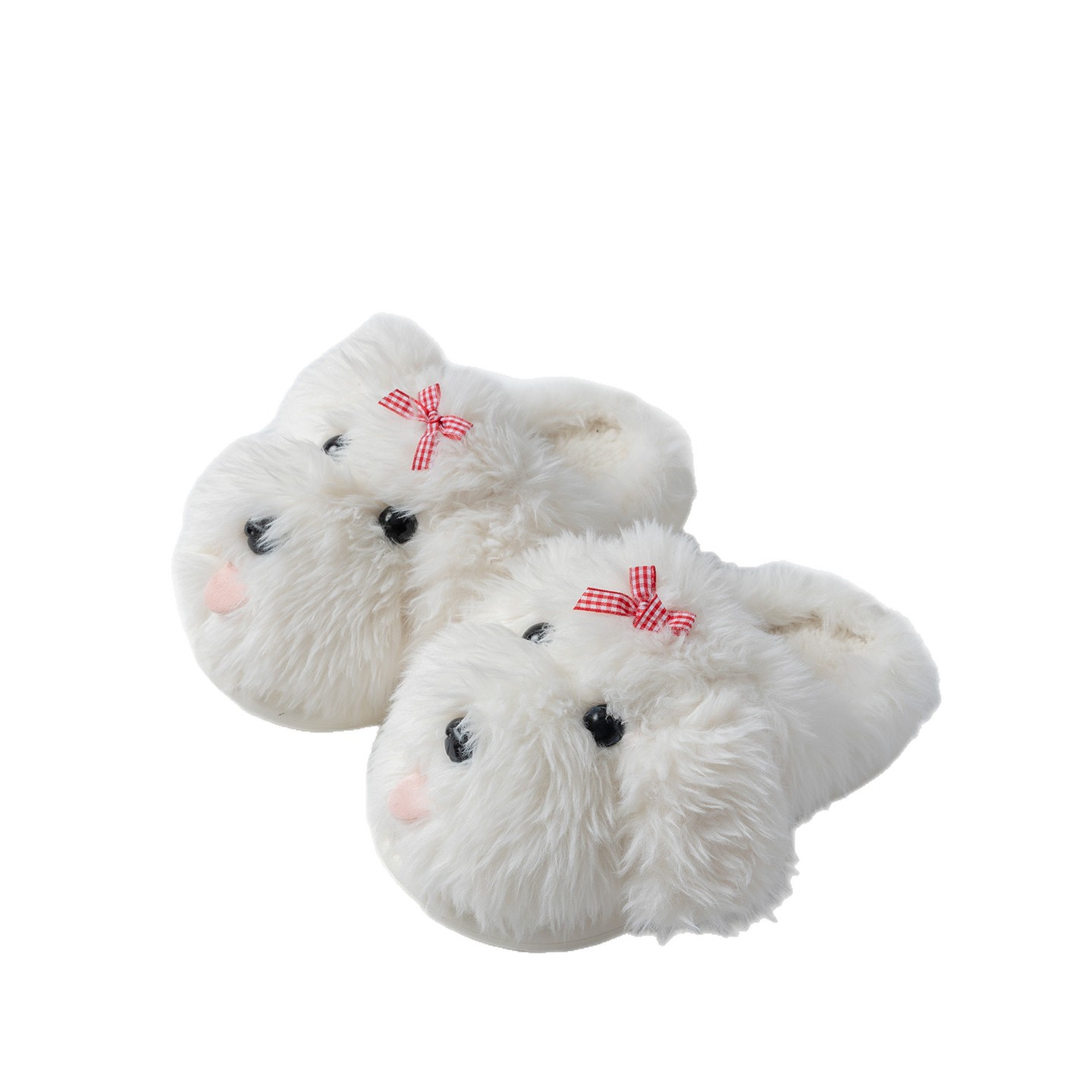 Pantuflas de Peluche Diseño Perrito para Mujer, TPR y Peluche, Antideslizantes, Térmicas, para Casa y Dormitorio
