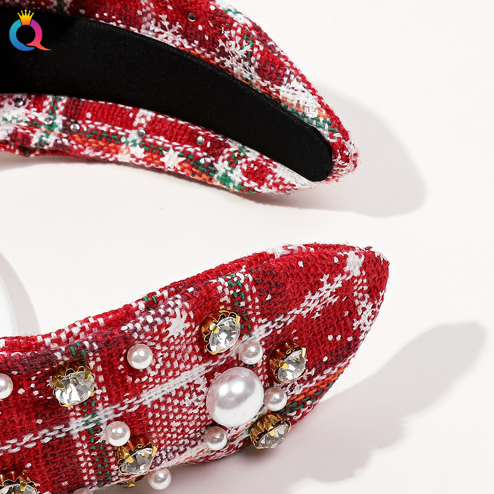 Weihnachts-haarreif Mit Strass Und Perlen Für Damen_voghion.com