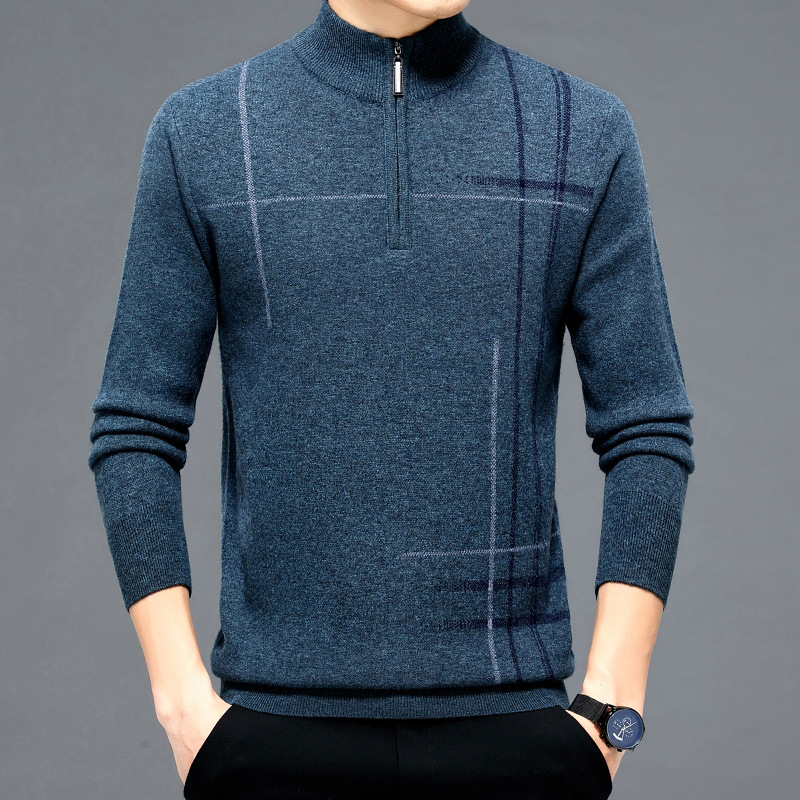 Woolen winter sweater with zipper