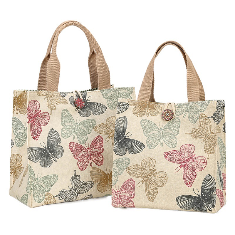 Bolsa de lonchera de lona al por mayor bolsa de almuerzo de gran capacidad bolsa de almuerzo trabajador de oficina mano llevando bolsa de almuerzo Lindo bolso de almuerzo de momia