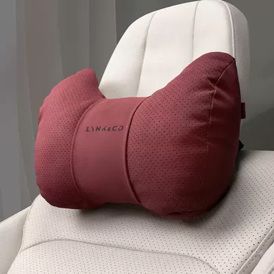 Car Headrest Pillow, Neck Pillow, Car – Headrest - lynk-co-car-logo-yacht-velvet-volcano-red-headrest-standard