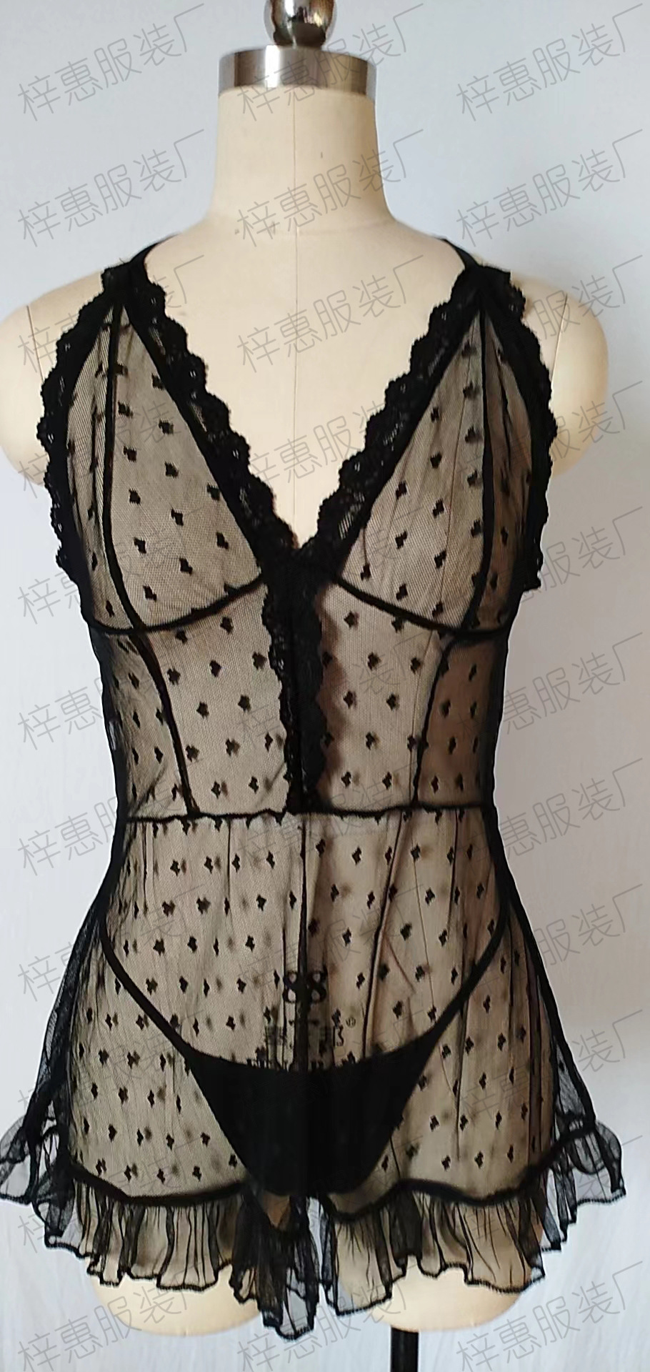 Comercio exterior transfronterizo lencería sexy mujer gorda europea y americana más tamaño de encaje sexy pijamas camisón AliExpress fábrica al por mayor