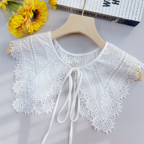 Factory direct sales new water-soluble cotton embroidered lace fake collar shawl versatile collar age-reducing fashion collar flower