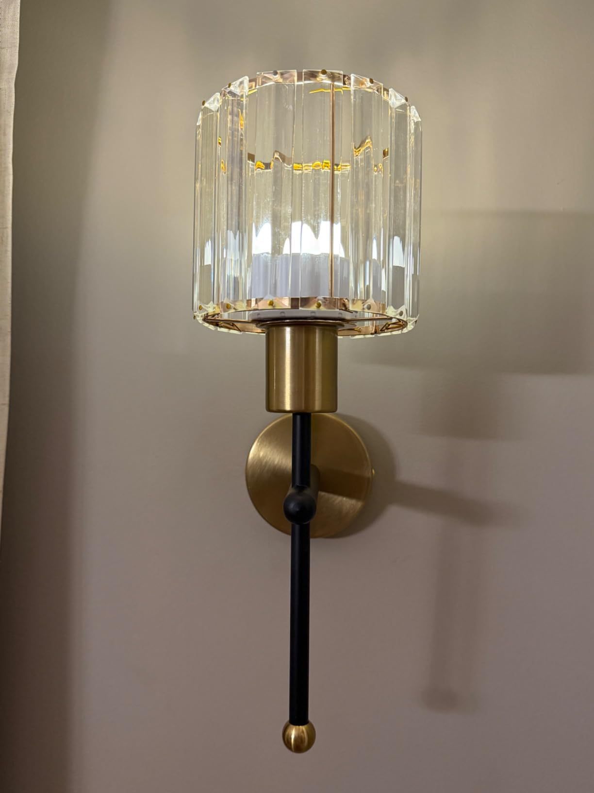 블랙 크리스탈 벽 램프 더블 팩