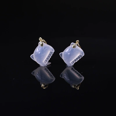 Natural White Agate Cat Claw Zərgərlik ara hissələri - cat-comb-12x15mm