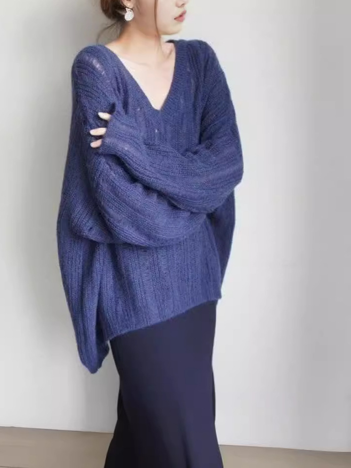 Blusa de Punto Calado con Agujeros para Mujer de Poliéster