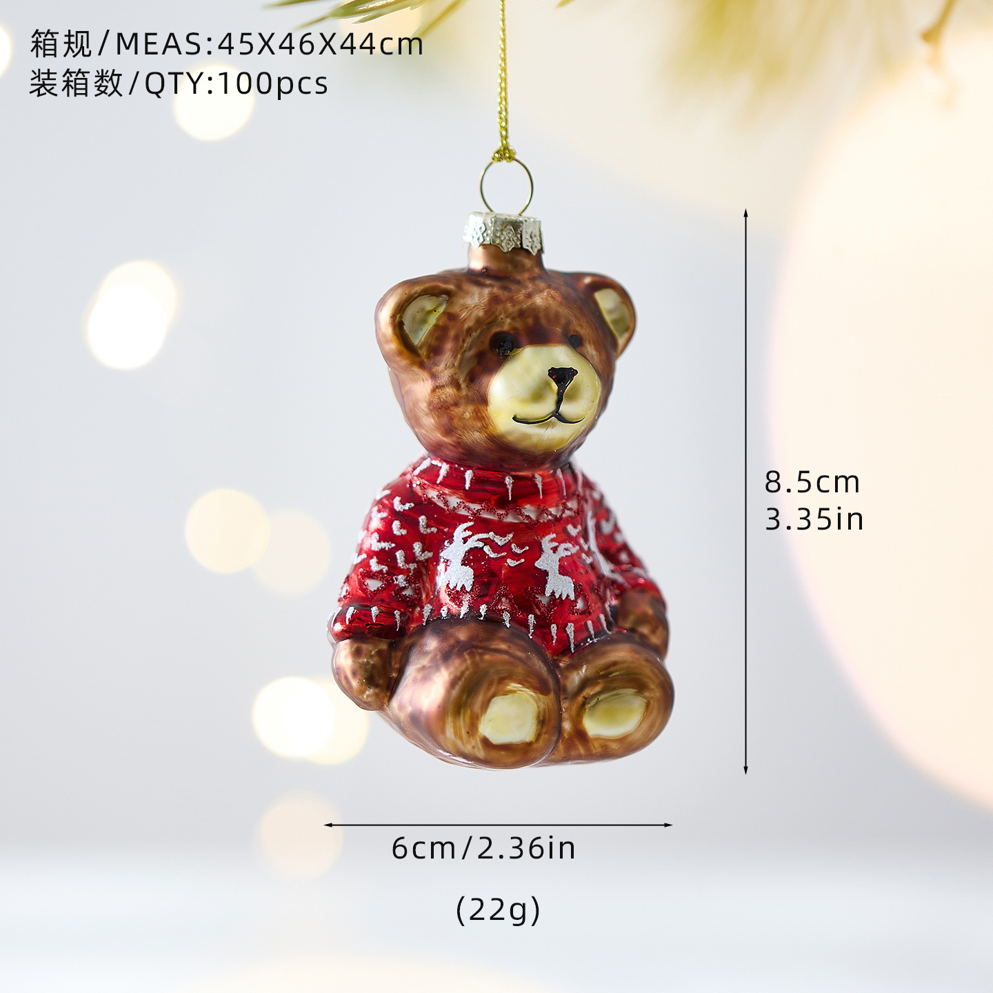 Nuevos productos transfronterizos de decoración de Navidad colgantes creativos de vidrio pintado colgantes de la atmósfera del diseño de escena