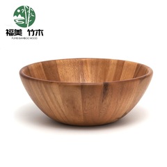 相思木沙拉碗水果蔬菜碗轻奢复古厨房实木碗木质桌面餐具亚马逊
