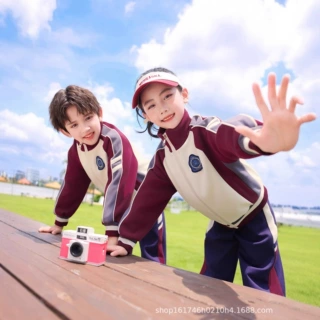 班服小学生春秋款套装幼儿园园服秋季三件套一年级运动会红色校服