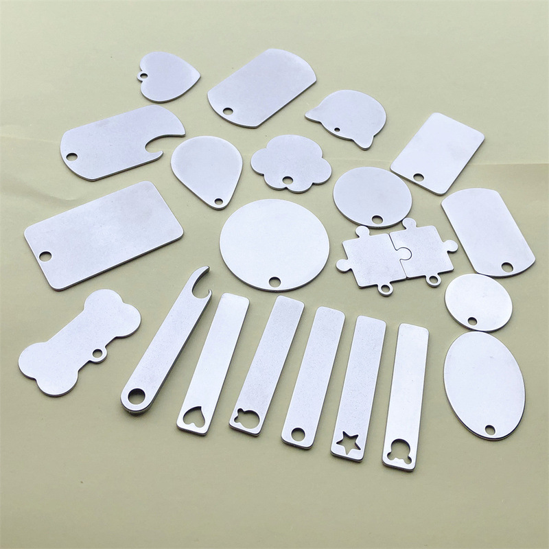 Stainless steel anti-lost plate stainless steel keychain blank laser material license plate keychain