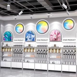 美容院展示柜化妆品柜台护肤品产品柜美妆零售精品中岛陈列柜定制