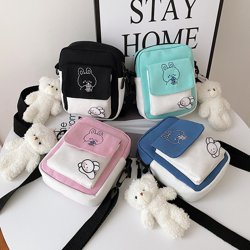 Color-Blocked Small Square Bag 2024 New Women's Bag Korean Style Sweet Crossbody Bag Trendy Bag Wholesale Fashion Versatile