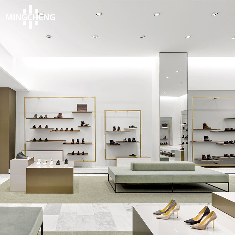 高档女款鞋子展示架墙壁雪地鞋靴展示道具不锈钢样品高跟鞋展示台