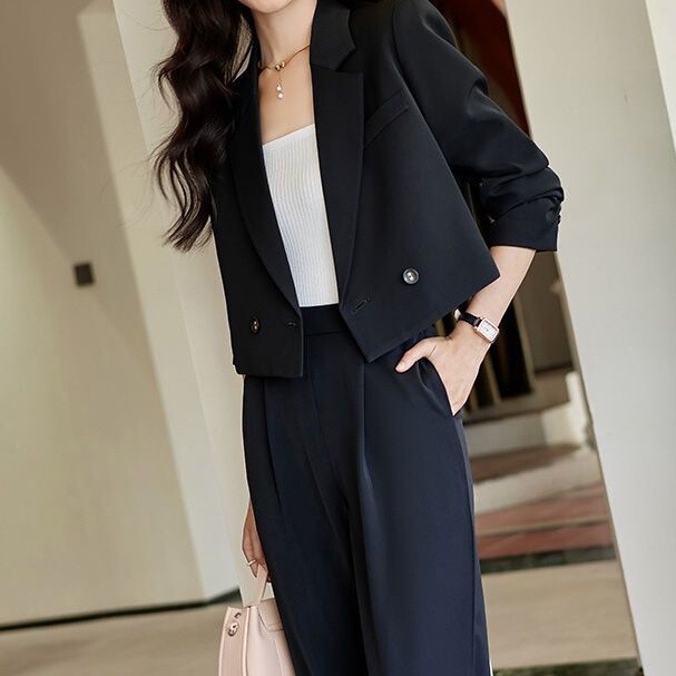短款西装外套女士春秋季高级感气质休闲小个子西服职业装正装套装|undefined