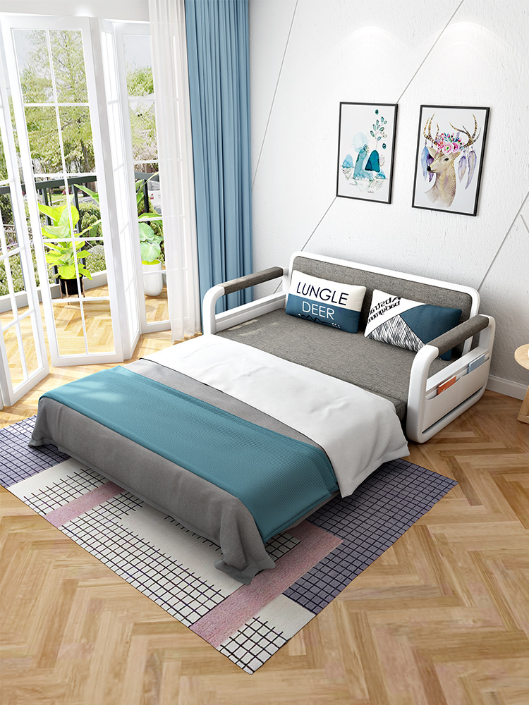 Sofa bed, multi-functional, foldable, fabric, living room, small apartment, minimalist, modern, economical, single or double use, storage