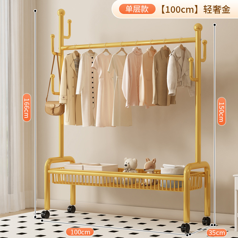 シンプルなコートラック寝室床置き洋服ラック取り外し可能な家庭用収納ラックリビングルーム洋服ラック物干しラック|undefined