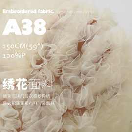 抽象泡沫肌 纱网绣 层次设计感 连衣裙蓬蓬裙布料 时装面料A38