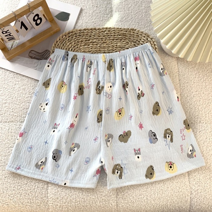 New Cloud Cotton Pajamas Women's Summer Shorts Cross-Border Cartoon Cute Walking Pants Large Size Loose Home Pants