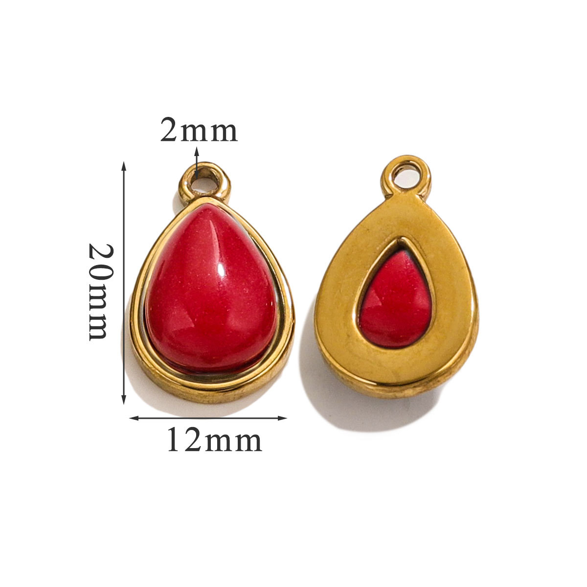 DIY accesorios de joyería gota de acero inoxidable incrustado piedra natural elíptica pequeña colgante pendientes pulseras collares materiales hechos a mano