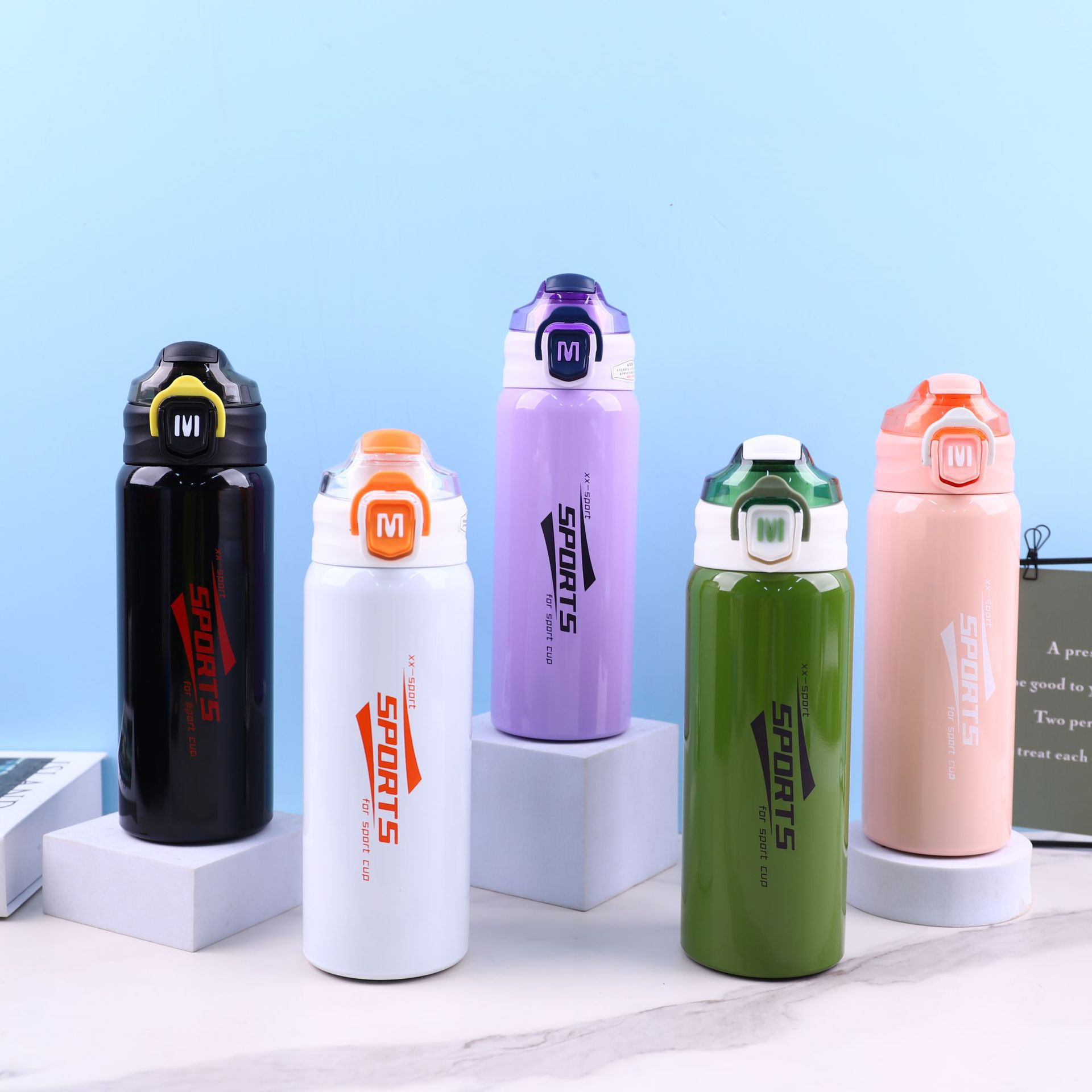 Highly Attractive 316 Stainless Steel Sports Water Bottle, Vacuum Top Quality Portable Direct-Drink Cup, Outdoor Fitness And Hiking_voghion.com