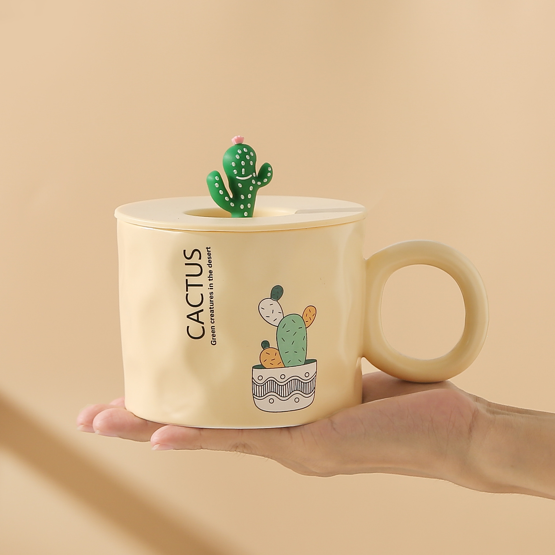 Lindo Pastoral Cactus Letra Gel De Sílice Cerámica Vasos 1 Pieza display picture 4