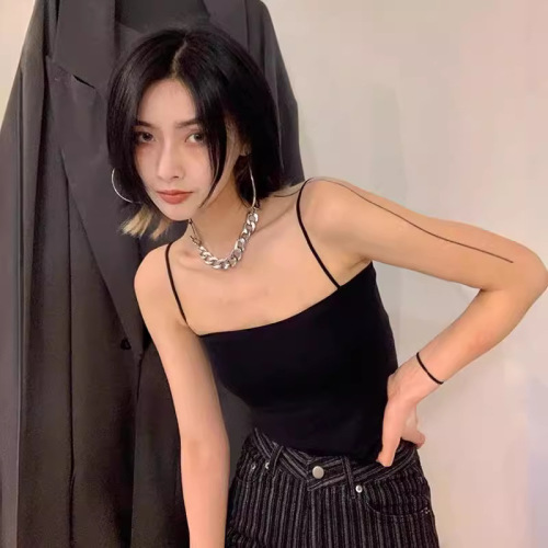 Hot Selling Pure Color Strapless Vest Women's Outerwear with Bra Pads Integrated Anti-Sagging Underwear 