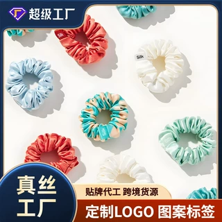 定制真丝发圈3cm桑蚕丝大肠发圈19姆米丝绸头花发绳工厂批发