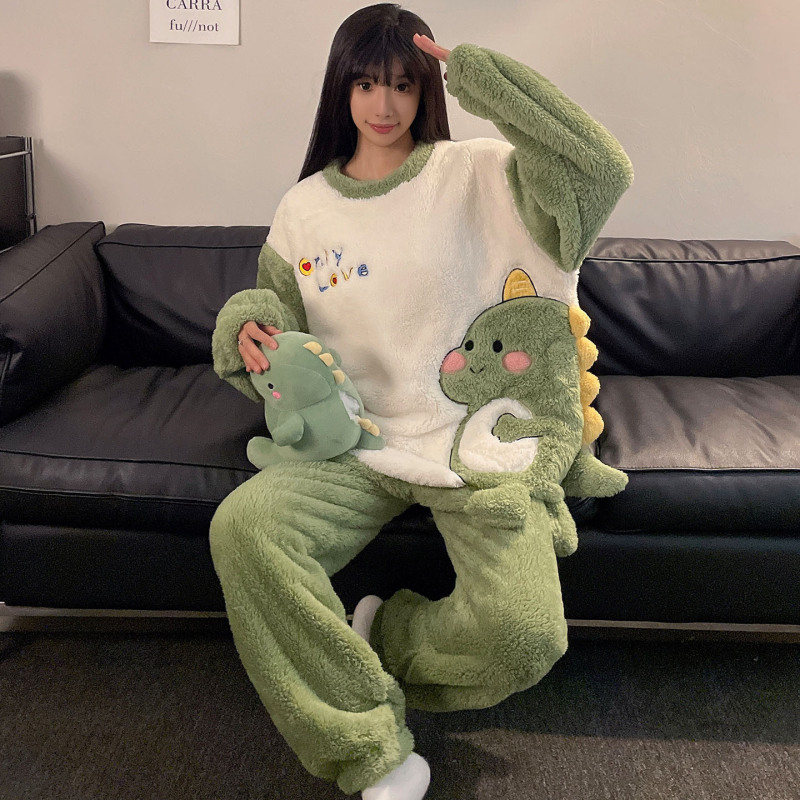 情侣连体睡衣女加厚珊瑚绒冬季可爱洛米大男士法兰绒家居服|undefined