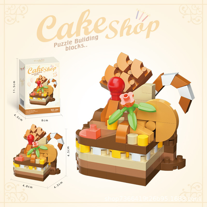 MZ828 - MZ291 ladrillo mágico ladrillo para niños puzzle juguetes de ensamblaje modelo de pastel de micropartículas