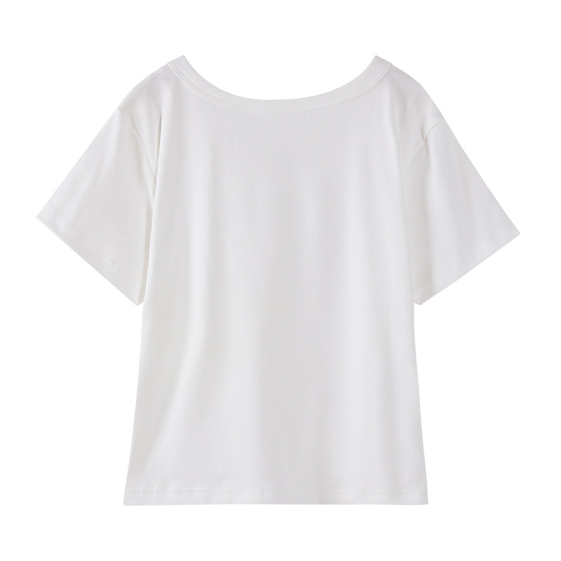 흰색 실 조끼 짧은 소매