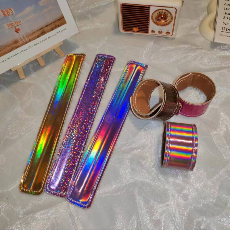 Cross-Border Amazon European and American Retro Leather Laser Snap Ring Bracelet Jewelry Wristband Hair Accessories Wholesale