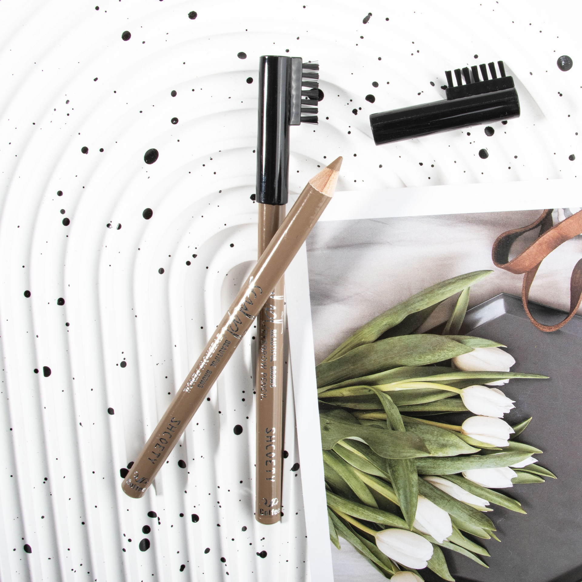 SHCOETY eyebrow brush, a wooden eyebrow brush, is waterproof, does not smudge or fade. It is a natural multi-color makeup pen that crosses borders undefined