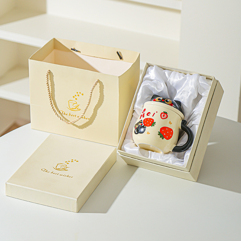 Fruta creativa gatos con tazas de fugas de té encantadoras caricaturas de alto valor de la cara de la taza de desayuno de leche doméstica taza de agua de oficina