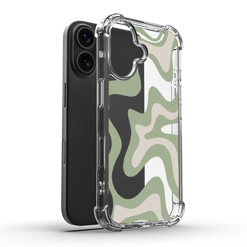 50g Weight iPhone Applicable Brands Phone Cases Classification Pc, tpu Material Waves Pattern Simple Style Style Pc Tpu Waves Simple Style Phone Cases Phone Accessories 6