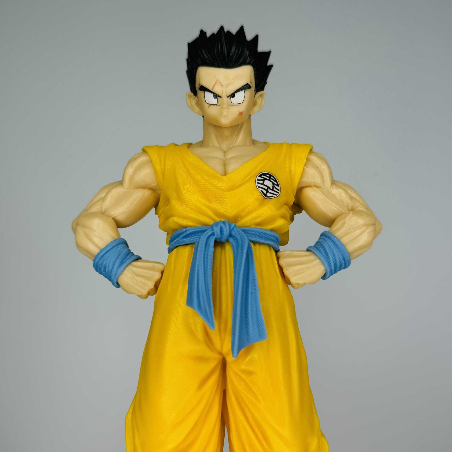 Guerrero de siete bolas de dragón Wukong doble cabeza tallada Yamu bolsa de té modelo hecho a mano adornos de estatua estática en stock al por mayor