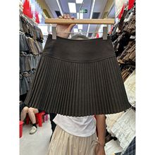 大码百褶毛呢半身裙女秋冬新款加厚呢子裙小个子高腰显瘦A字短裙