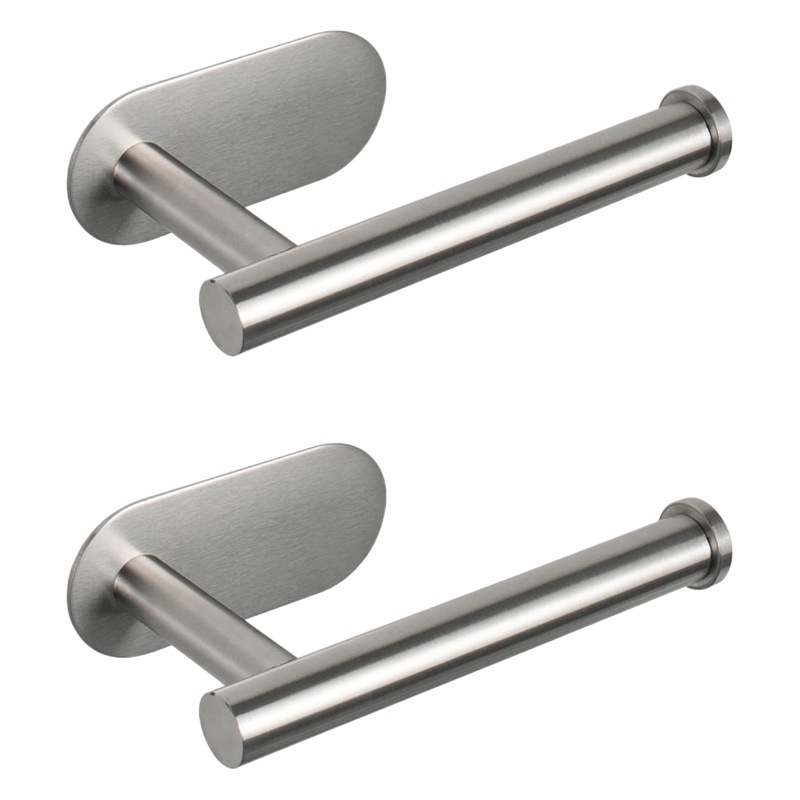 Baño inodoro sin clavos largo rollo de papel titular montado en la pared de acero inoxidable titular de papel higiénico titular de la servilleta de la cocina