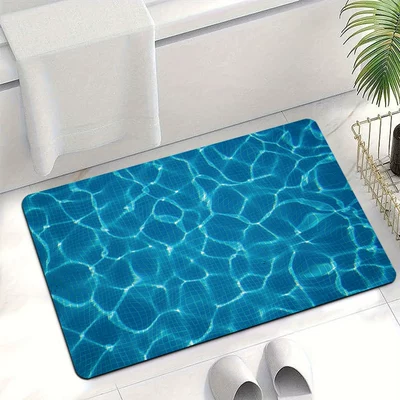 Cross-Border Temu Wave-Pattern Diatomaceous Earth Bathroom Mat, Water-Absorbent Non-Slip Foot Mat, Entryway Decorative Mat (Avtomobil döşəmə paspasları) - water-ripple-1-4060cm-new-diatom-mud