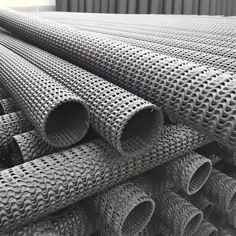 曲纹网状硬式透水管高速公路护坡渗排水透水硬管HDPE硬式透水管