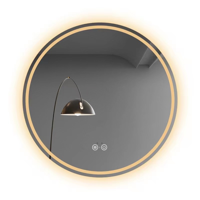 Espejo de Baño Inteligente LED para Proyectos Hoteleros, Espejo Antivaho con Pantalla Táctil, Espejo de Pared para Baño con Luz, Espejo Redondo