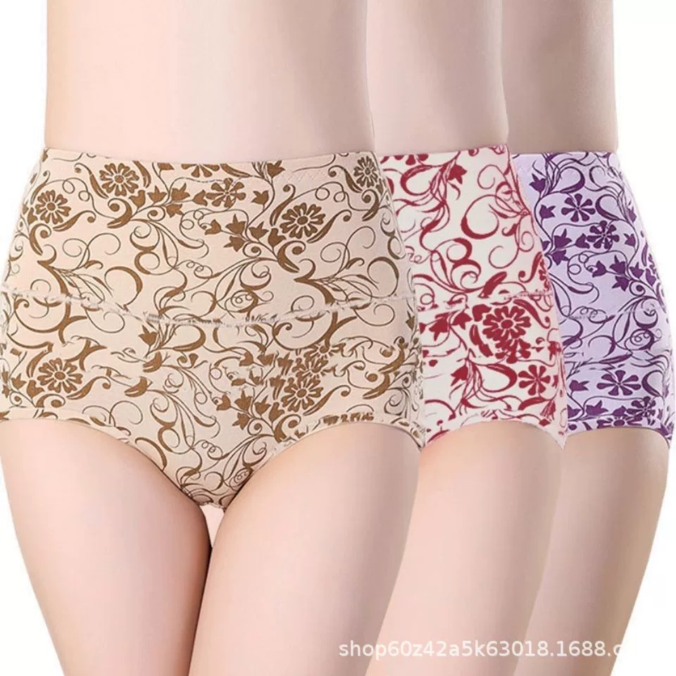 Нижнее белье с высокой талией, женские хлопковые удобные дышащие шорты из молочного шелка среднего возраста, большие размеры, треугольные шорты