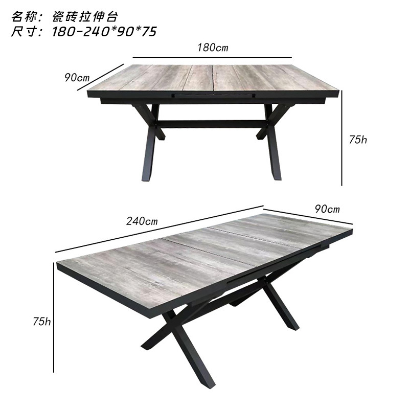 Mesa de balcón de ocio al aire libre patio de aleación de aluminio decoración de bocadillos tienda de té de leche centro comercial jardín terraza mesa comercial residencial